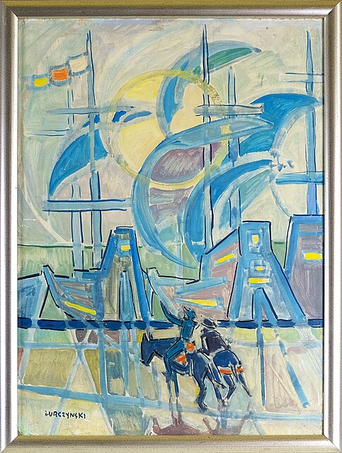 Pejzaż kubistyczny z Don Kichotem, ok 1950 