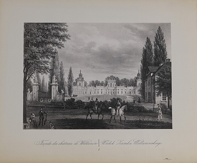 Widok na Pałac w Wilanowie wg obrazu Wincentego Kasprzyckiego