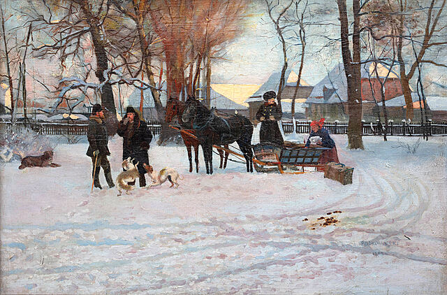 Wyjazd (Wyjazd na polowanie, Kompozycja z saniami), 1888 r.