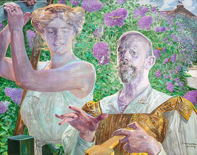 Autoportret z muzą i budleją (inne tytuły: Autoportret, Wiosna), 1912 r.