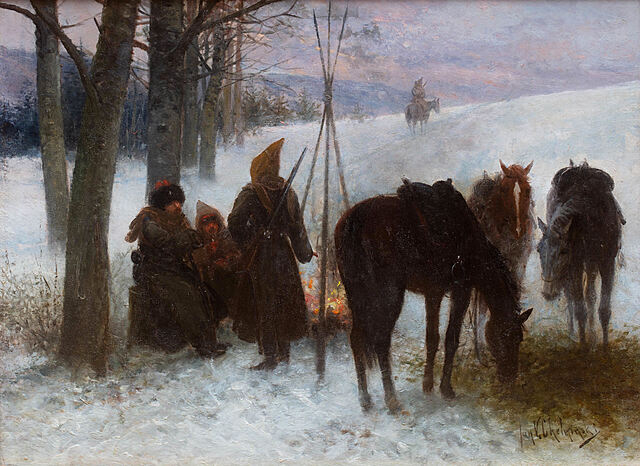 Obóz kozacki, przed lub 1892 (inne tytuły: „The Night Bivouac,”, „The Bivouac”)