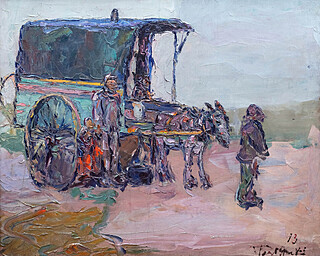 Przy wozie, 1913 r.