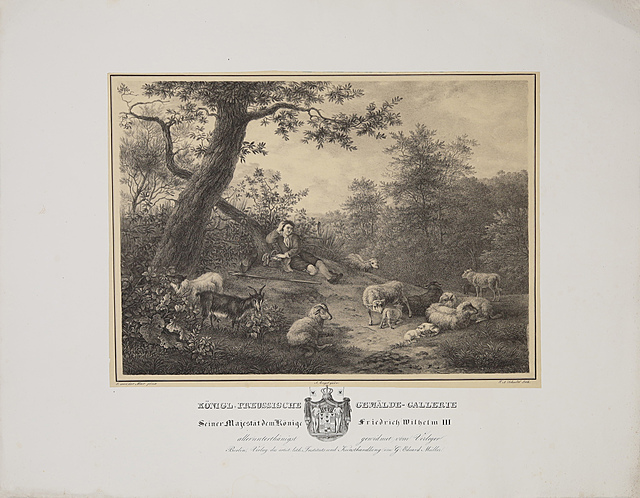 Pasterz z owcami, przed 1840