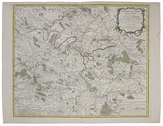 Mapa okolic Paryża, (tyt.oryg.: „Environs Paris”), 1768