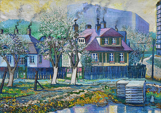 "JAK ZA DAWNYCH LAT W STARYM GISZOWCU PRZY ULICY KWIATOWEJ", 1987