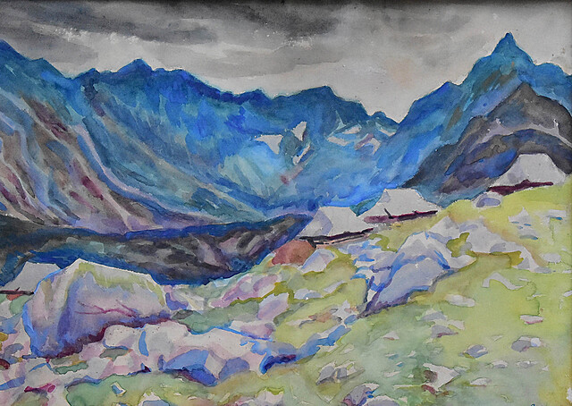 "WIDOK NA HALĘ GĄSIENICOWĄ I CZARNY STAW"