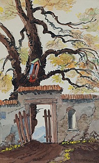 STARY DĄB ZA MUREM Z FURTĄ