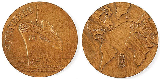 MEDAL, PIERWSZA PODRÓŻ STATKU MS PIŁSUDSKI, 1935