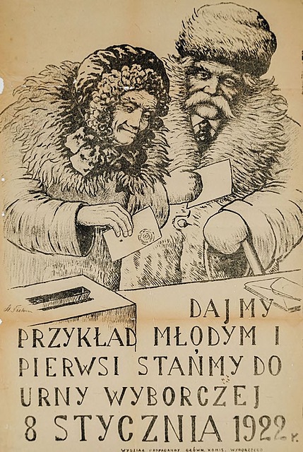 DAJMY PRZYKŁAD MŁODYM I PIERWSI STAŃMY DO URNY WYBORCZEJ 8 STYCZNIA 1922 R.
