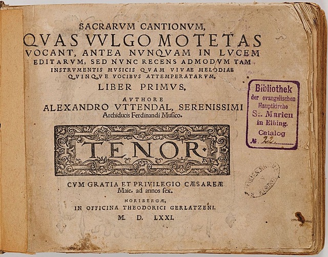 UTWORY MUZYCZNE, 1571-1591