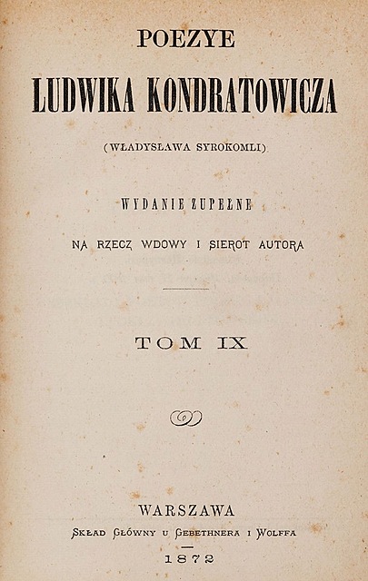 Ludwik KONDRATOWICZ (Władysław SYROKOMLA)