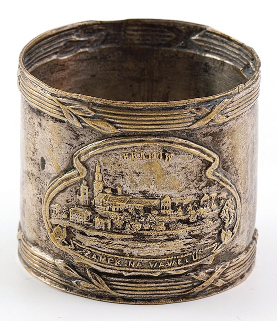 SERWETNIK Z WIDOKIEM WAWELU, Polska, Kraków, XIX/XX w.