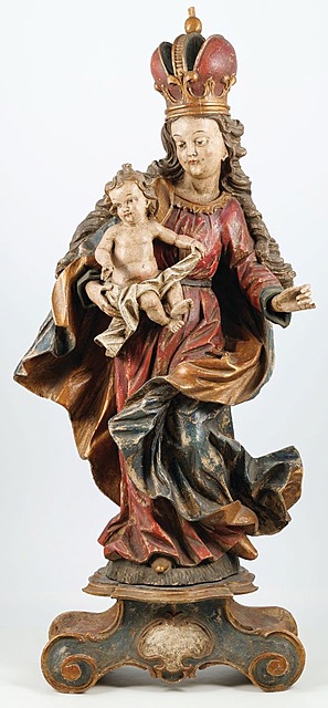 MADONNA Z DZIECIĄTKIEM, Południowe Niemcy, XVIII w.