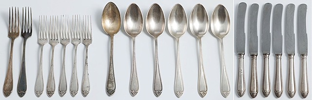 KOMPLET SZTUĆCÓW wz. francuski, Polska, Warszawa, Fraget, ok. 1930