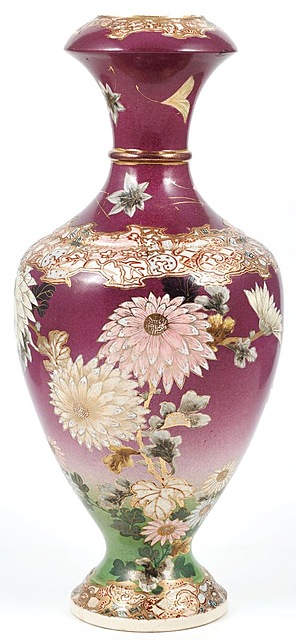 WAZON Z CHRYZANTEMAMI, Japonia, Satsuma, ok. 1910