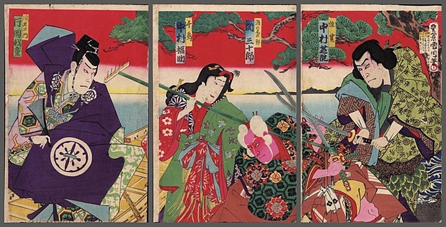 TEATR KABUKI, 1886 (tryptyk)