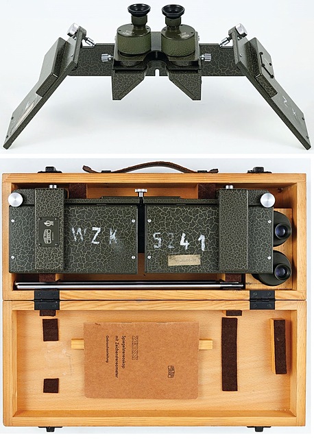 STEREOSKOP LUSTRZANY ZE STEREOMIKROMETREM, Niemcy, Carl Zeiss Jena, 1952