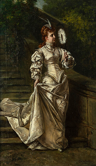 Portret damy w białej sukni