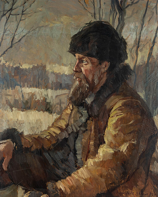 Portret mężczyzny w pejzażu Bakszirii, 1944 r.
