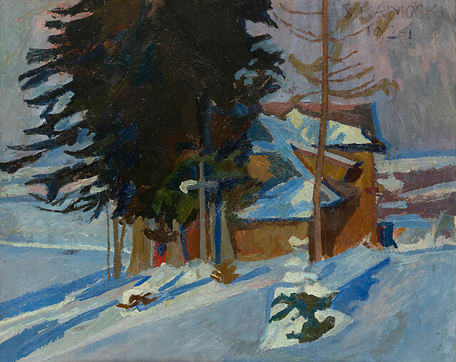 Wiejska zagroda zimą, 1924 r.