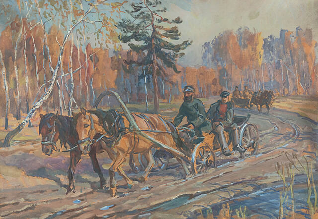 Para bryczek na drodze