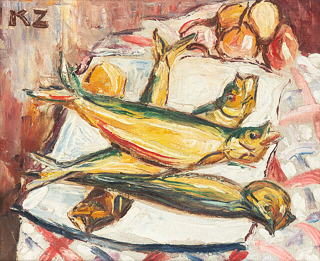 Martwa natura z rybami