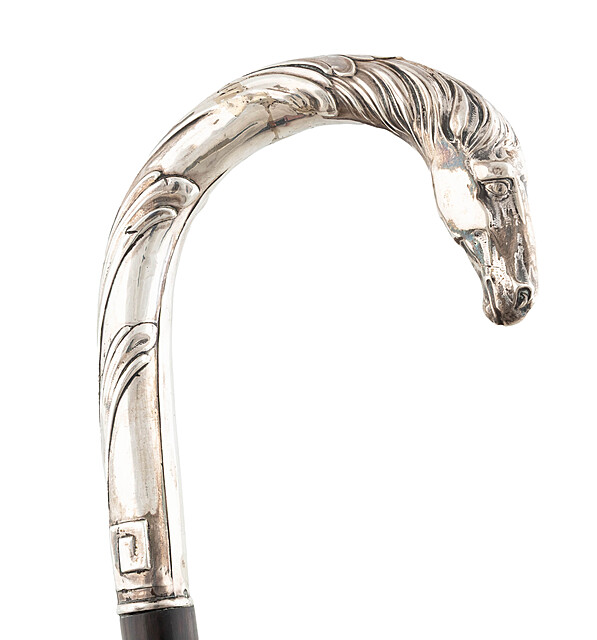 Laska z rękojeścią w kształcie głowy konia, Austro-Węgry, XIX / XX w.