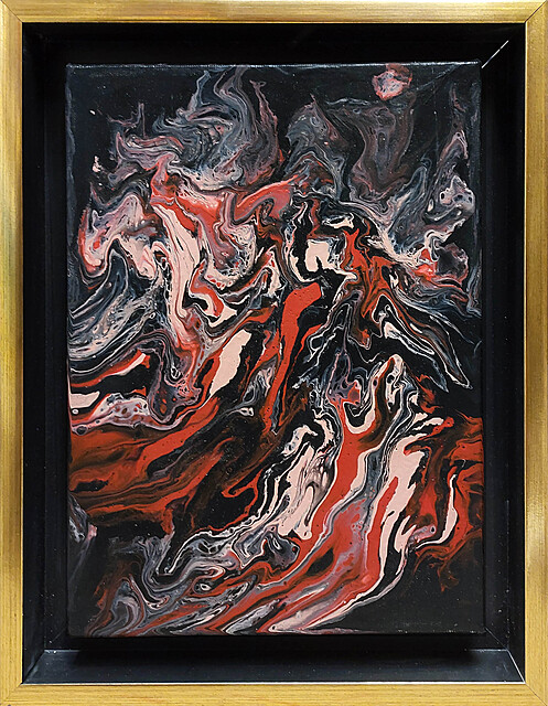 Abstrakcja w czerni i czerwieni