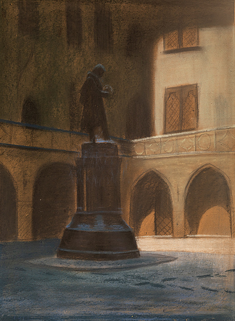 Dziedziniec Collegium Maius w Krakowie, 1919 r.