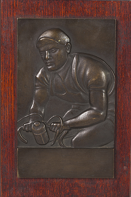 Plakieta z brązu dla kolarza, ok. 1935 r.