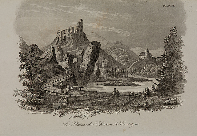 Ruiny zamku w Czorsztynie, przed 1836 r.