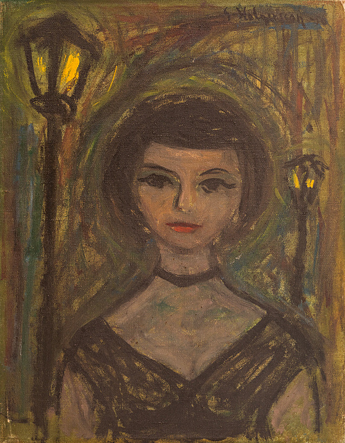 Dziewczyna i latarnie, 1950 r.