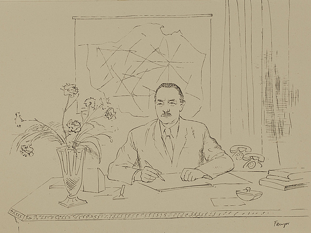 Bolesław Bierut przy pracy, 1951 r.