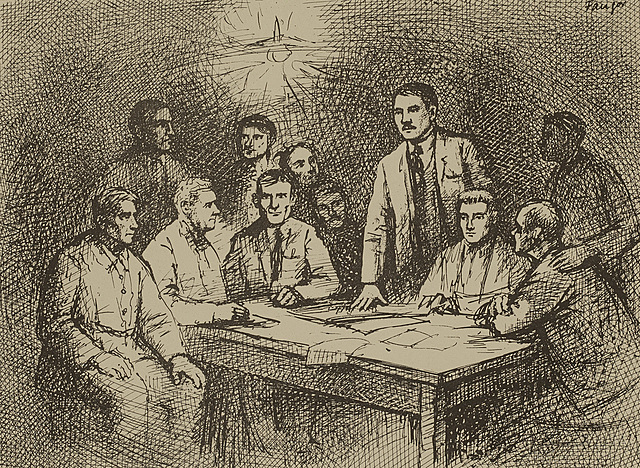 Bolesław Bierut na zebraniu KPP (Sosnowiec), 1952 r.