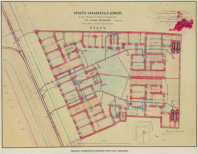 Projekt kanalizacji domów przy ul. Brackiej w Warszawie, 1888 r.