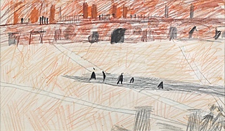 Piazza del Campo (szkic do obrazu Siena), ok. 1955