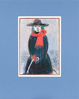 Portret kobiety w czerwonym szalu