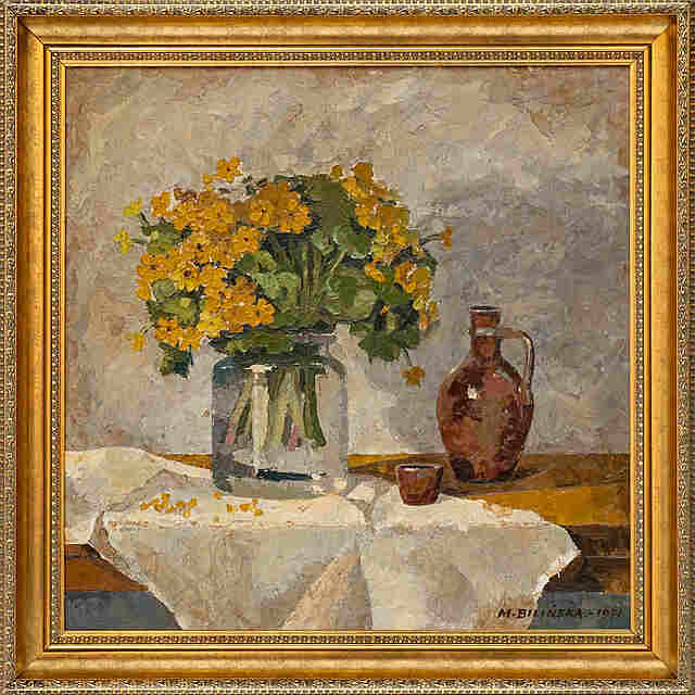 Martwa natura z wazonem żółtych kwiatów, 1971
