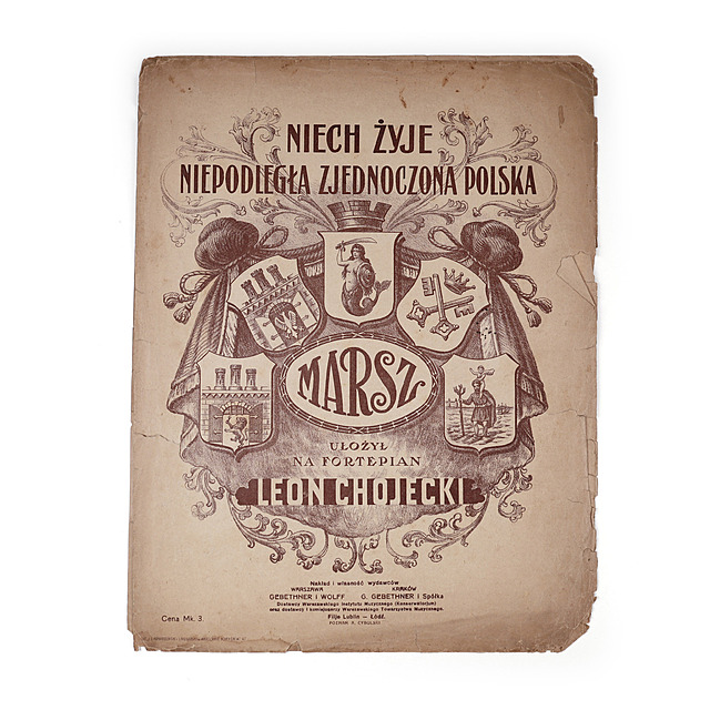 Druk muzyczny "Niech żyje niepodległa zjednoczona Polska". Leon Chojecki, Marsz na foretepian, 1918 