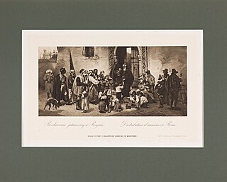 Rozdawanie jałmużny w Rzymie, 1884