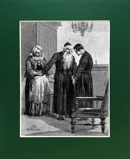 Frejda hamująca gniew Saula, z Meir Ezofowicz, drzeworyt 1878