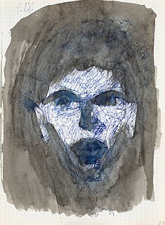 Twarz kobiety na ciemnym tle - en face, 1964 [1 września].
Rysunek ze "Szkicownika artysty - 1964"