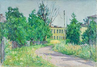 Mikołów - krajobraz z usychającym drzewem, 1994