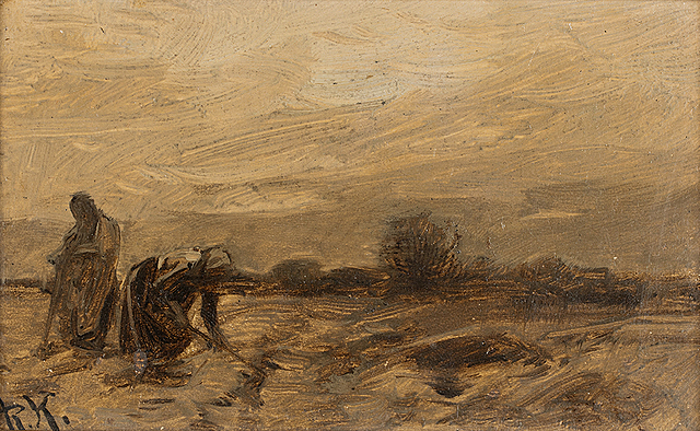 Pejzaż jesienny - wykopki, po 1900