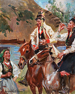 Przed karczmą – drużbowie, 1917