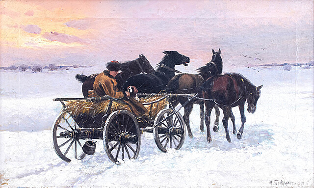 Zimowy zaprzęg, 1900