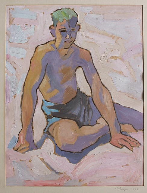 Chłopiec na plaży, 1955