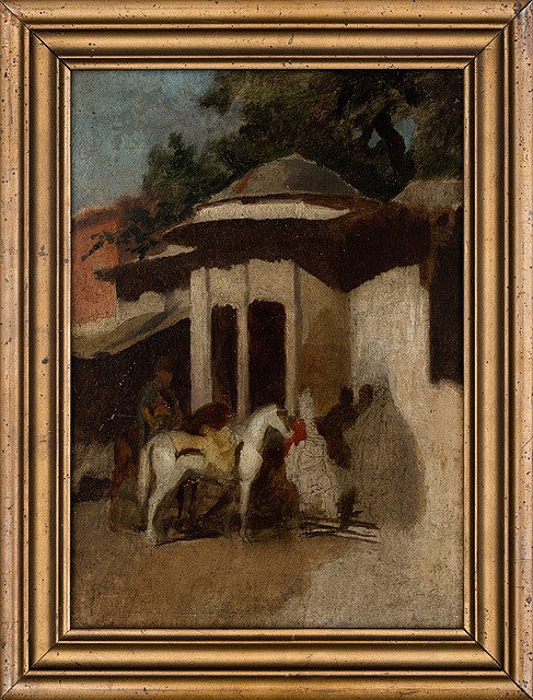 "Scena orientalna z jeźdźcami"
