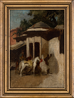 "Scena orientalna z jeźdźcami"