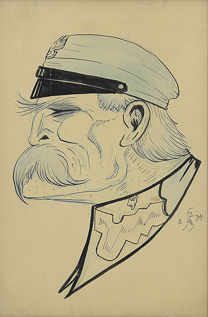 Józef Piłsudski - karykatura, 1934